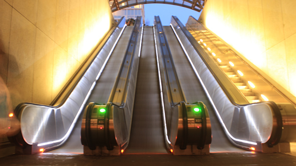Once in Washington, DC on an escalator...