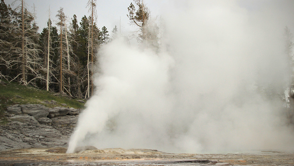 A lot of people are going to look at the eruption of the geyser
